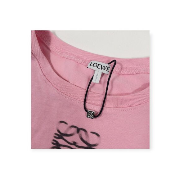 Loewe Blurred Anagram Cotton Cropped T-shirt In Pink RARE SZ L - Picture 15 of 15